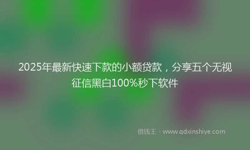 2025年最新快速下款的小额贷款，分享五个无视征信黑白100%秒下软件