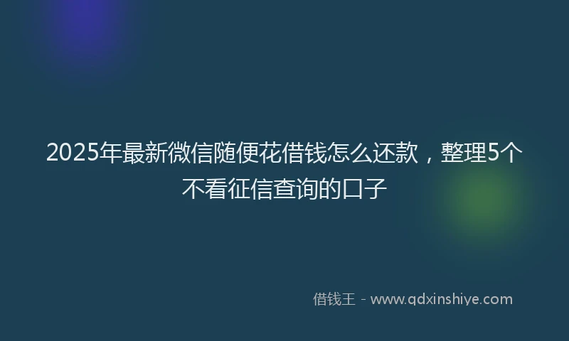 2025年最新微信随便花借钱怎么还款，整理5个不看征信查询的口子