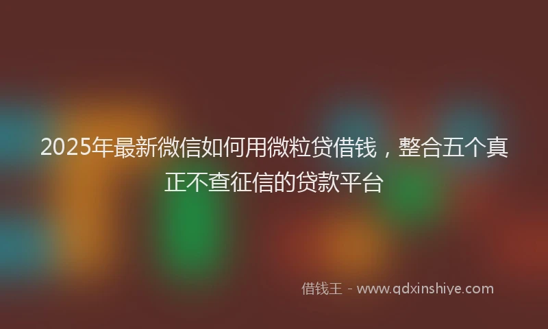 2025年最新微信如何用微粒贷借钱，整合五个真正不查征信的贷款平台