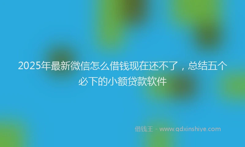 2025年最新微信怎么借钱现在还不了，总结五个必下的小额贷款软件