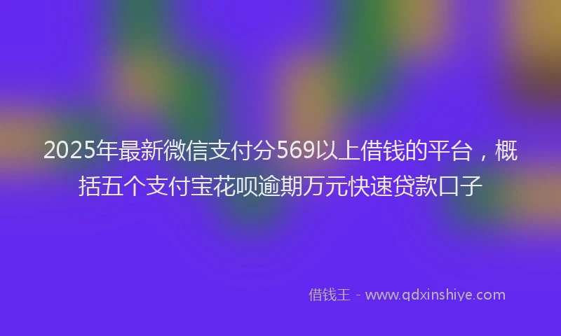 2025年最新微信支付分569以上借钱的平台，概括五个支付宝花呗逾期万元快速贷款口子