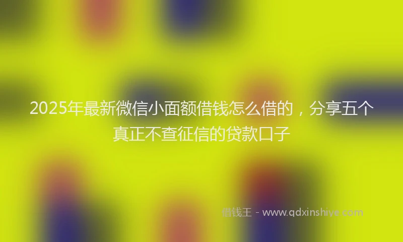 2025年最新微信小面额借钱怎么借的，分享五个真正不查征信的贷款口子