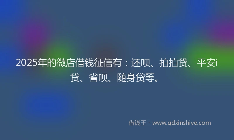 2025年的微店借钱征信有：还呗、拍拍贷、平安i贷、省呗、随身贷等。