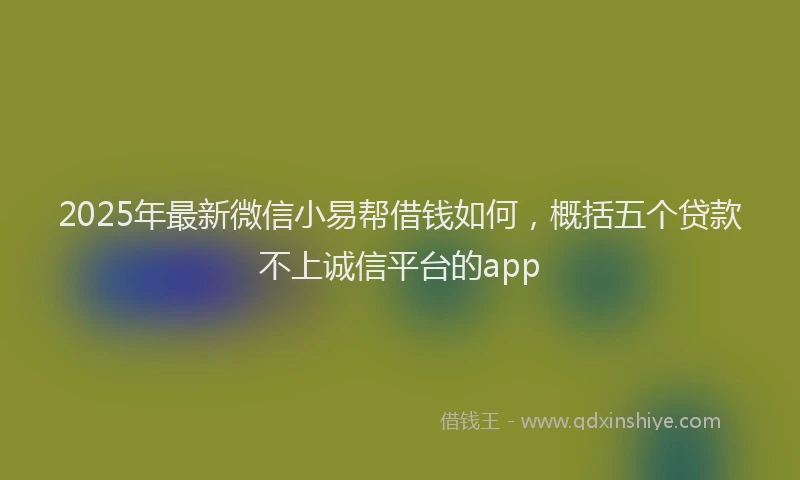 2025年最新微信小易帮借钱如何，概括五个贷款不上诚信平台的app