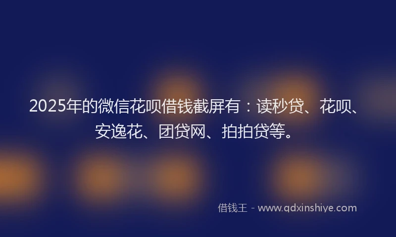 2025年的微信花呗借钱截屏有：读秒贷、花呗、安逸花、团贷网、拍拍贷等。