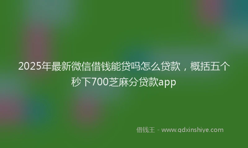 2025年最新微信借钱能贷吗怎么贷款，概括五个秒下700芝麻分贷款app