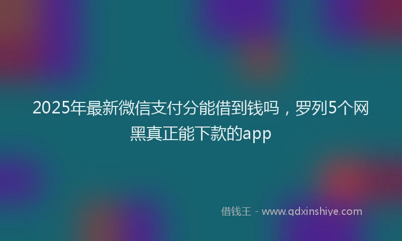 2025年最新微信支付分能借到钱吗，罗列5个网黑真正能下款的app