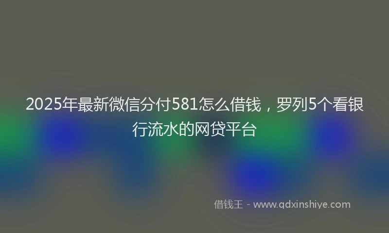 2025年最新微信分付581怎么借钱，罗列5个看银行流水的网贷平台