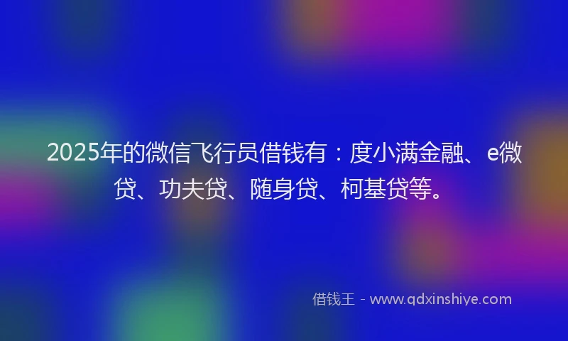 2025年的微信飞行员借钱有：度小满金融、e微贷、功夫贷、随身贷、柯基贷等。