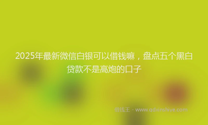 2025年最新微信白银可以借钱嘛，盘点五个黑白贷款不是高炮的口子