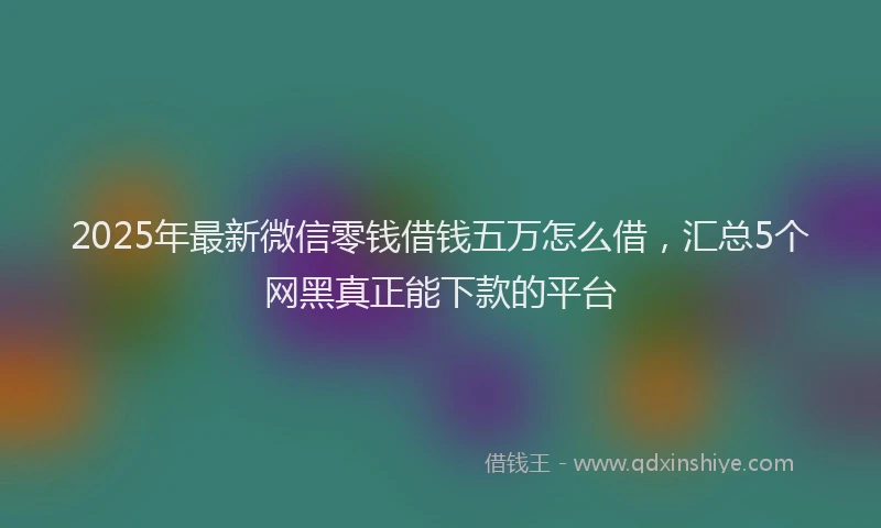 2025年最新微信零钱借钱五万怎么借，汇总5个网黑真正能下款的平台
