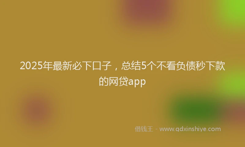 2025年最新必下口子，总结5个不看负债秒下款的网贷app