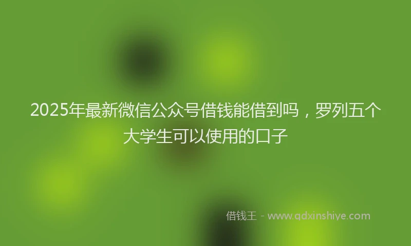 2025年最新微信公众号借钱能借到吗，罗列五个大学生可以使用的口子