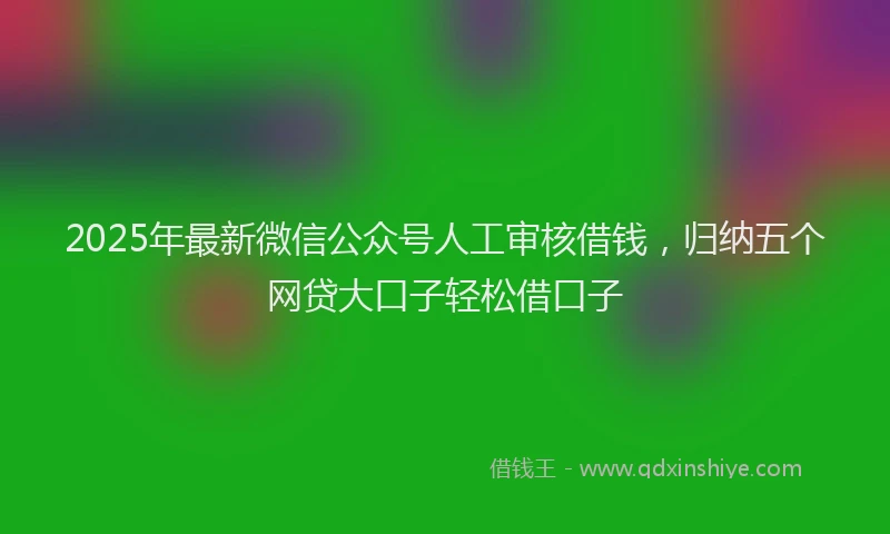 2025年最新微信公众号人工审核借钱，归纳五个网贷大口子轻松借口子