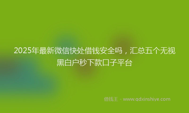 2025年最新微信快处借钱安全吗，汇总五个无视黑白户秒下款口子平台