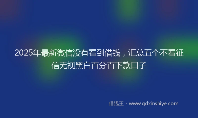 2025年最新微信没有看到借钱，汇总五个不看征信无视黑白百分百下款口子