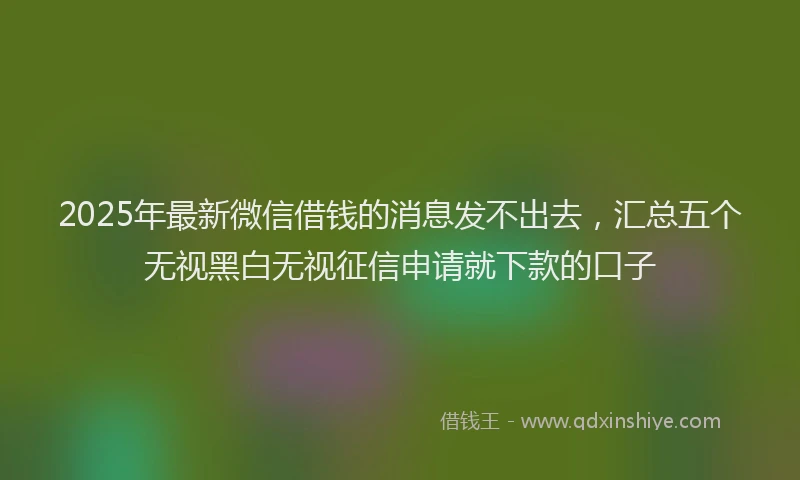 2025年最新微信借钱的消息发不出去，汇总五个无视黑白无视征信申请就下款的口子