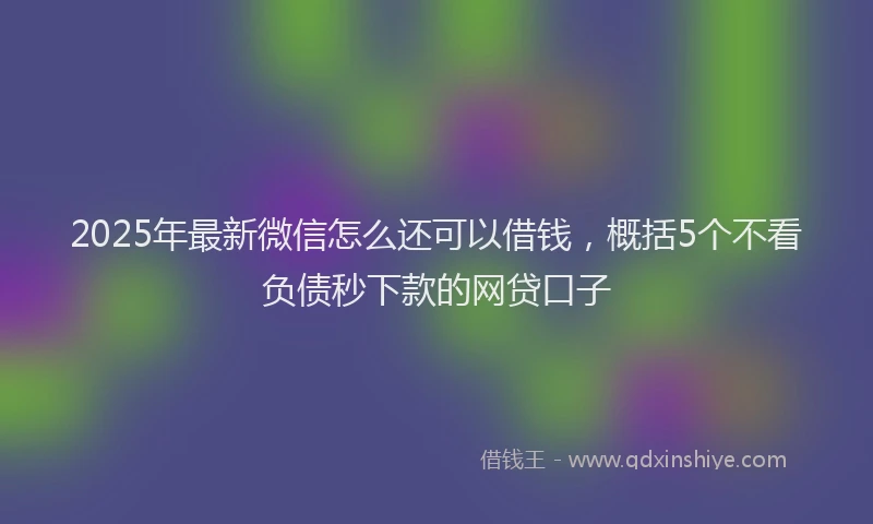 2025年最新微信怎么还可以借钱，概括5个不看负债秒下款的网贷口子