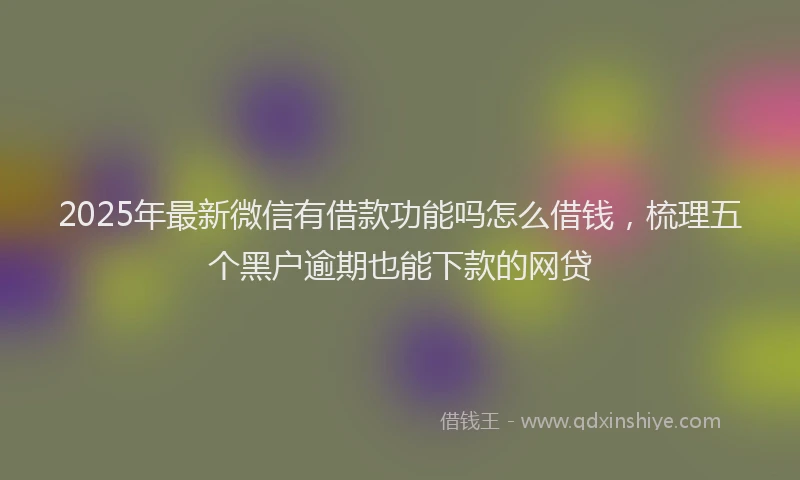 2025年最新微信有借款功能吗怎么借钱，梳理五个黑户逾期也能下款的网贷