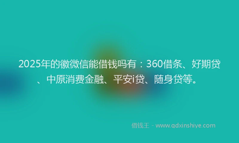 2025年的徽微信能借钱吗有：360借条、好期贷、中原消费金融、平安i贷、随身贷等。