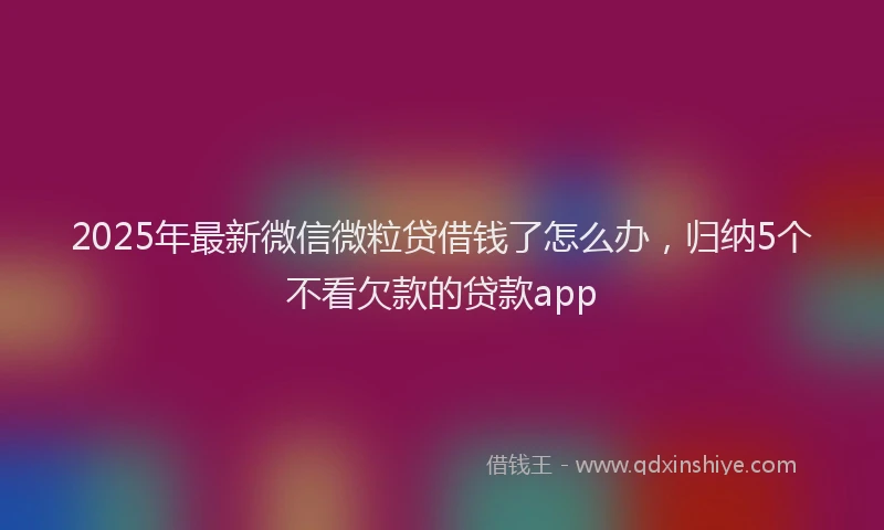 2025年最新微信微粒贷借钱了怎么办，归纳5个不看欠款的贷款app