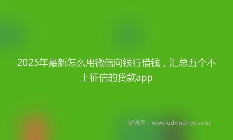 2025年最新怎么用微信向银行借钱，汇总五个不上征信的贷款app