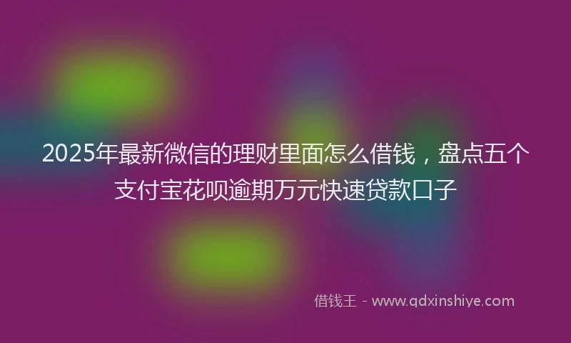 2025年最新微信的理财里面怎么借钱，盘点五个支付宝花呗逾期万元快速贷款口子