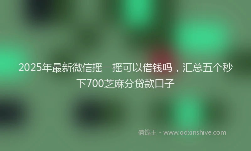 2025年最新微信摇一摇可以借钱吗，汇总五个秒下700芝麻分贷款口子