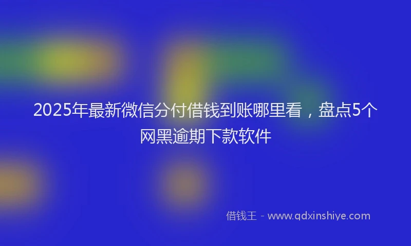 2025年最新微信分付借钱到账哪里看，盘点5个网黑逾期下款软件