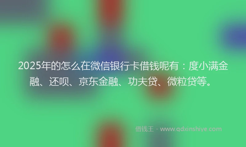 2025年的怎么在微信银行卡借钱呢有：度小满金融、还呗、京东金融、功夫贷、微粒贷等。