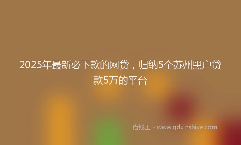 2025年最新必下款的网贷，归纳5个苏州黑户贷款5万的平台