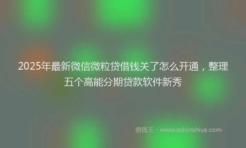 2025年最新微信微粒贷借钱关了怎么开通，整理五个高能分期贷款软件新秀