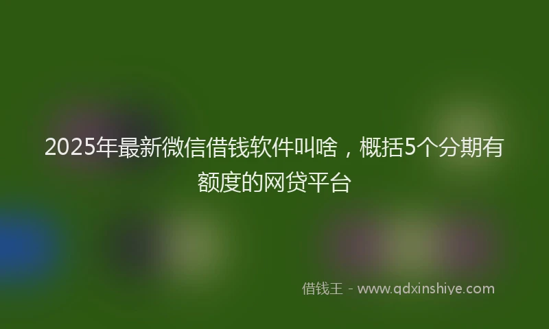 2025年最新微信借钱软件叫啥，概括5个分期有额度的网贷平台
