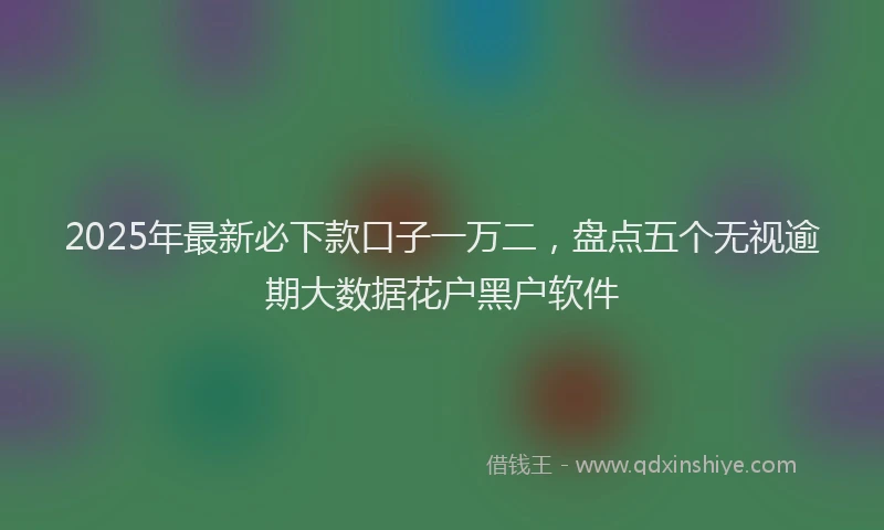 2025年最新必下款口子一万二，盘点五个无视逾期大数据花户黑户软件