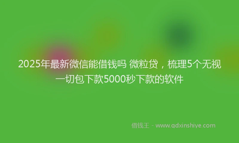 2025年最新微信能借钱吗 微粒贷，梳理5个无视一切包下款5000秒下款的软件