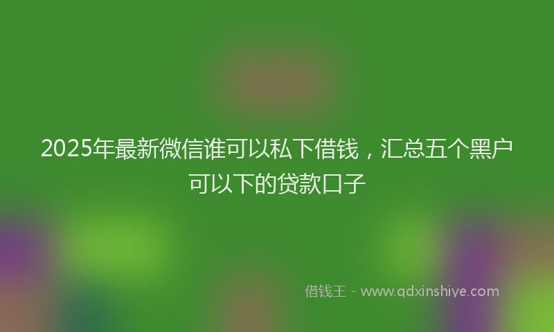 2025年最新微信谁可以私下借钱，汇总五个黑户可以下的贷款口子