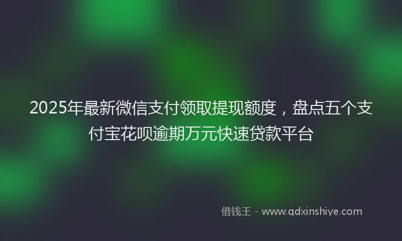 2025年最新微信支付领取提现额度，盘点五个支付宝花呗逾期万元快速贷款平台