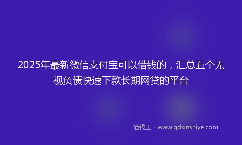 2025年最新微信支付宝可以借钱的，汇总五个无视负债快速下款长期网贷的平台