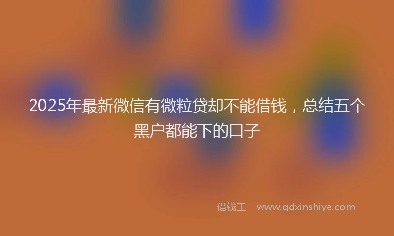 2025年最新微信有微粒贷却不能借钱，总结五个黑户都能下的口子