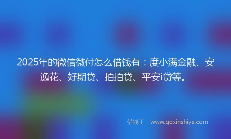 2025年的微信微付怎么借钱有：度小满金融、安逸花、好期贷、拍拍贷、平安i贷等。