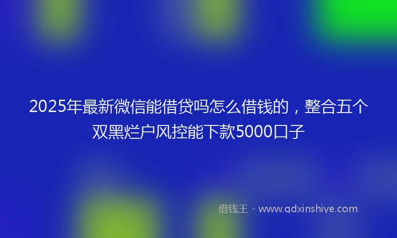 2025年最新微信能借贷吗怎么借钱的，整合五个双黑烂户风控能下款5000口子