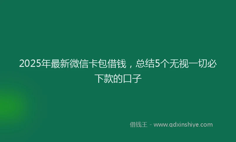 2025年最新微信卡包借钱，总结5个无视一切必下款的口子