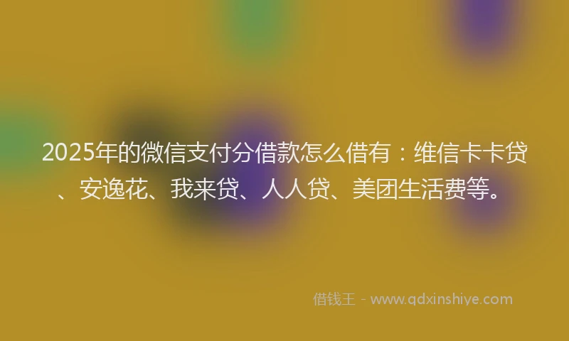 2025年的微信支付分借款怎么借有：维信卡卡贷、安逸花、我来贷、人人贷、美团生活费等。