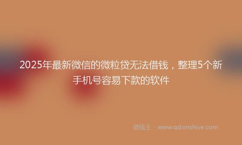 2025年最新微信的微粒贷无法借钱，整理5个新手机号容易下款的软件