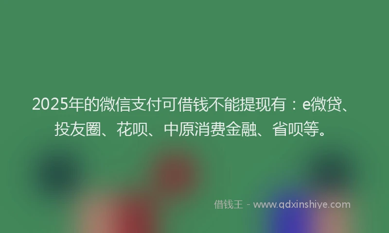 2025年的微信支付可借钱不能提现有：e微贷、投友圈、花呗、中原消费金融、省呗等。