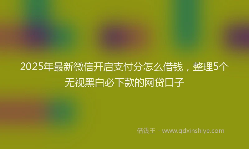 2025年最新微信开启支付分怎么借钱，整理5个无视黑白必下款的网贷口子