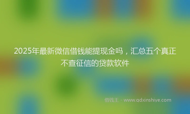 2025年最新微信借钱能提现金吗，汇总五个真正不查征信的贷款软件