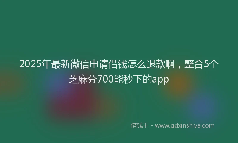2025年最新微信申请借钱怎么退款啊，整合5个芝麻分700能秒下的app
