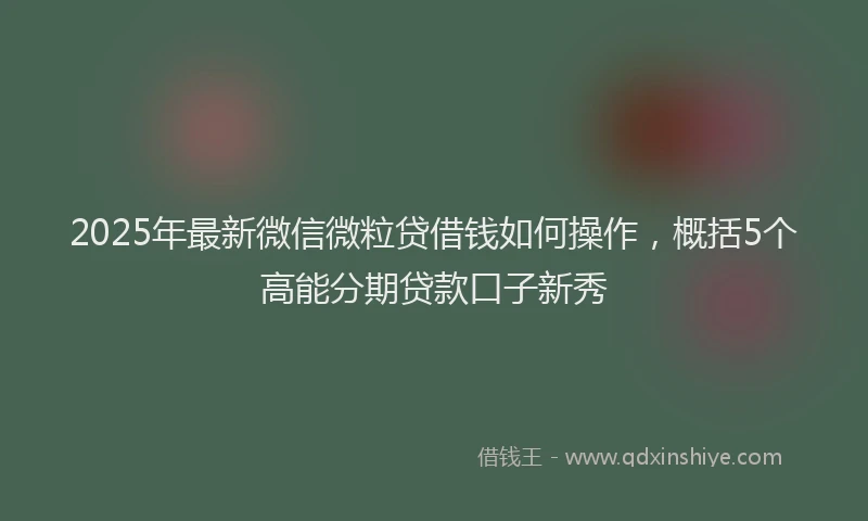 2025年最新微信微粒贷借钱如何操作，概括5个高能分期贷款口子新秀