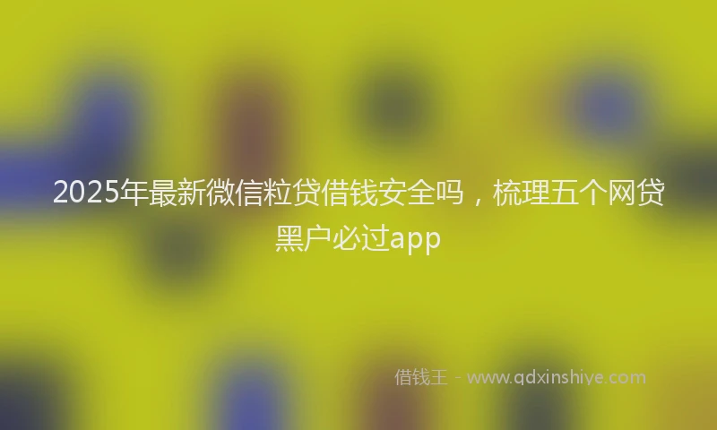 2025年最新微信粒贷借钱安全吗，梳理五个网贷黑户必过app